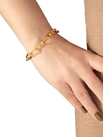 Hoopla 24K Yellow Gold & 0.77 TCW Diamond Oval-Link Chain Bracelet