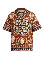 Seashell Print Short-Sleeve Shirt