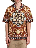 Seashell Print Short-Sleeve Shirt
