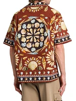 Seashell Print Short-Sleeve Shirt