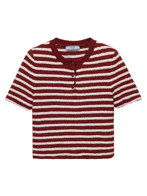 Cotton Bouclé Crew-Neck Sweater