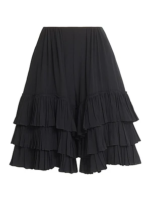 Ruffled Silk Shorts