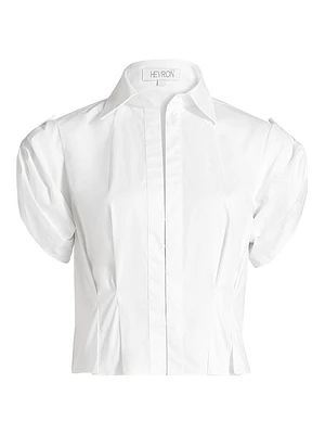 Opal Cotton Pintuck Top