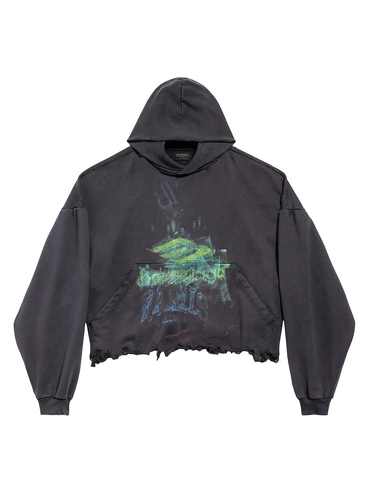 Diy Imprint Cropped Hoodie