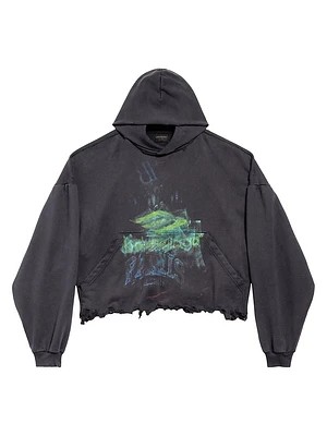 Diy Imprint Cropped Hoodie