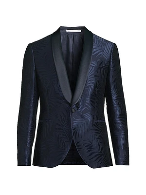 Leaf Print Satin Dinner Jacket