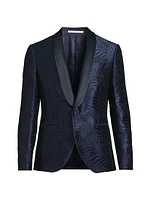 Leaf Print Satin Dinner Jacket