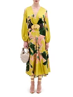 Lima Floral Silk Midi-Dress