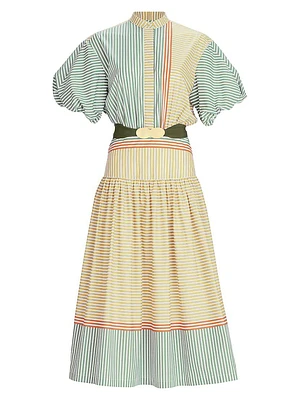 Jil Striped Midi-Shirtdress