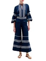 Lucaya Embroidered Linen Blouse