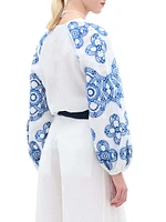 Molveno Embroidered Linen Blouse