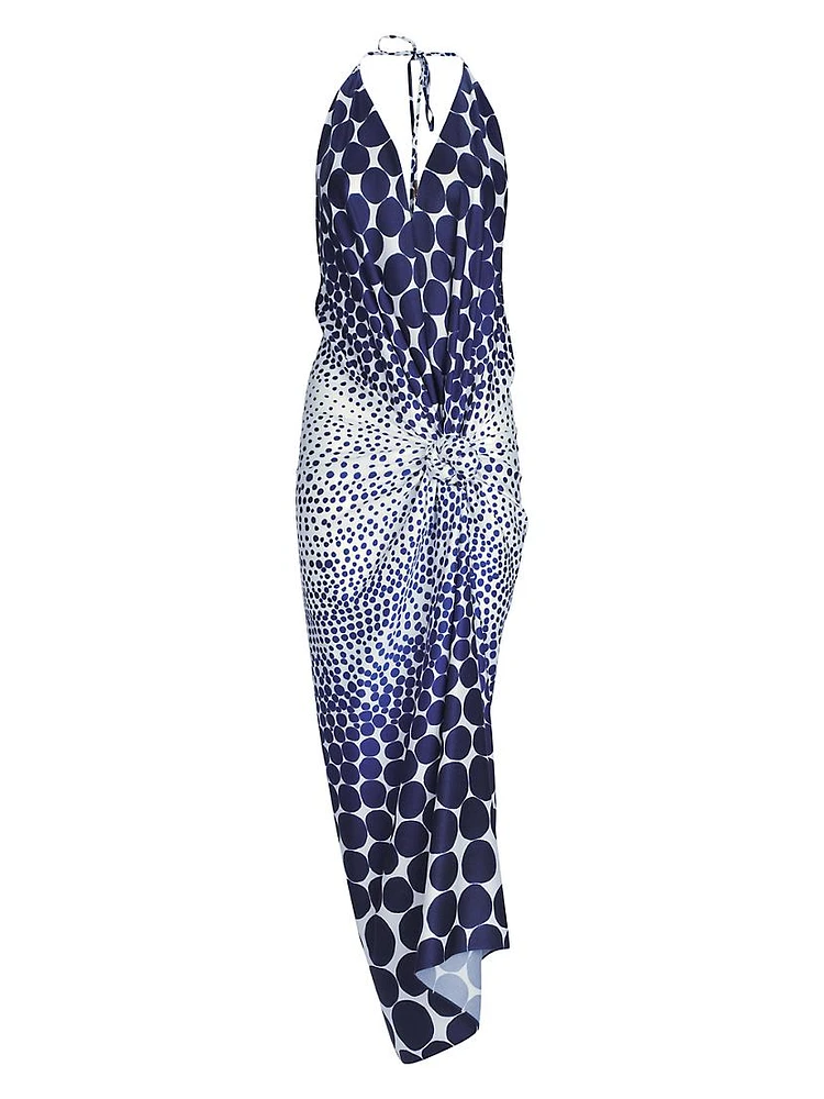 Guadalupe Halterneck Knotted Maxi Dress