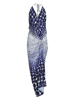 Guadalupe Halterneck Knotted Maxi Dress