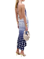 Guadalupe Halterneck Knotted Maxi Dress