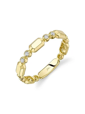 Bailey 14K Yellow Gold & 0.06 TCW Diamond Band