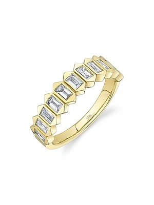 Bailey 14K Yellow Gold & 0.75 TCW Baguette Diamond Band