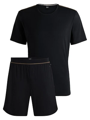 Stretch-Jersey Pajamas with Overlock Stitching