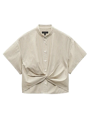Gretchen Striped Poplin Twist Shirt