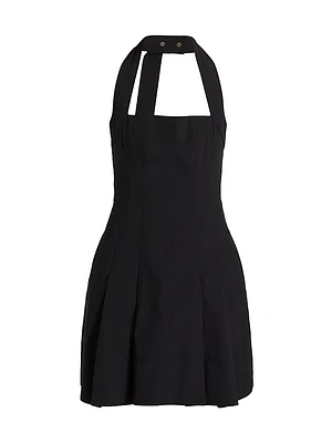 Nat Halterneck Stretch Cotton Minidress