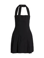 Nat Halterneck Stretch Cotton Minidress