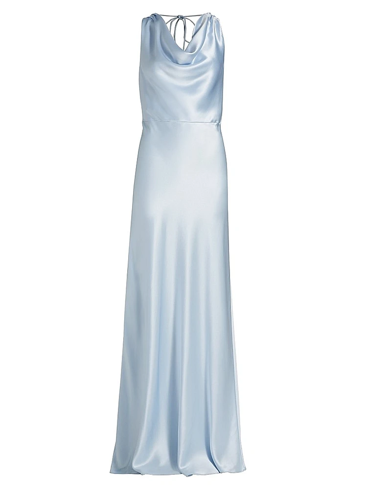 Elsa Satin Cowl Neck Gown