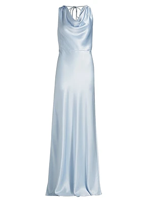 Elsa Satin Cowl Neck Gown