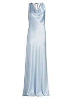 Elsa Satin Cowl Neck Gown