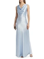 Elsa Satin Cowl Neck Gown