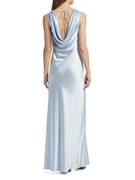 Elsa Satin Cowl Neck Gown