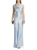Elsa Satin Cowl Neck Gown