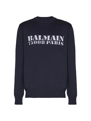 Big Stamp Knit Wool Sweater