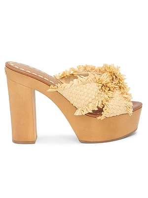 Knotted Raffia Platform Sandals