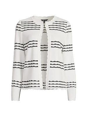 Heritage Scalloped Trim Soft Knit Jacket