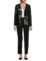 Relaxed Sheer Striped Soft Knit Jacket