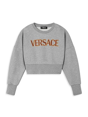 Little Girl's & Logo Fleece Crewneck Sweatshirt