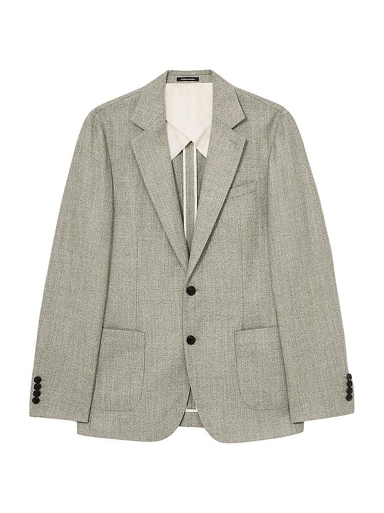 Textured Wool-Blend Single-Breasted Blazer
