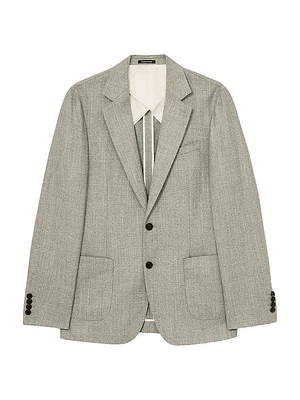 Textured Wool-Blend Single-Breasted Blazer
