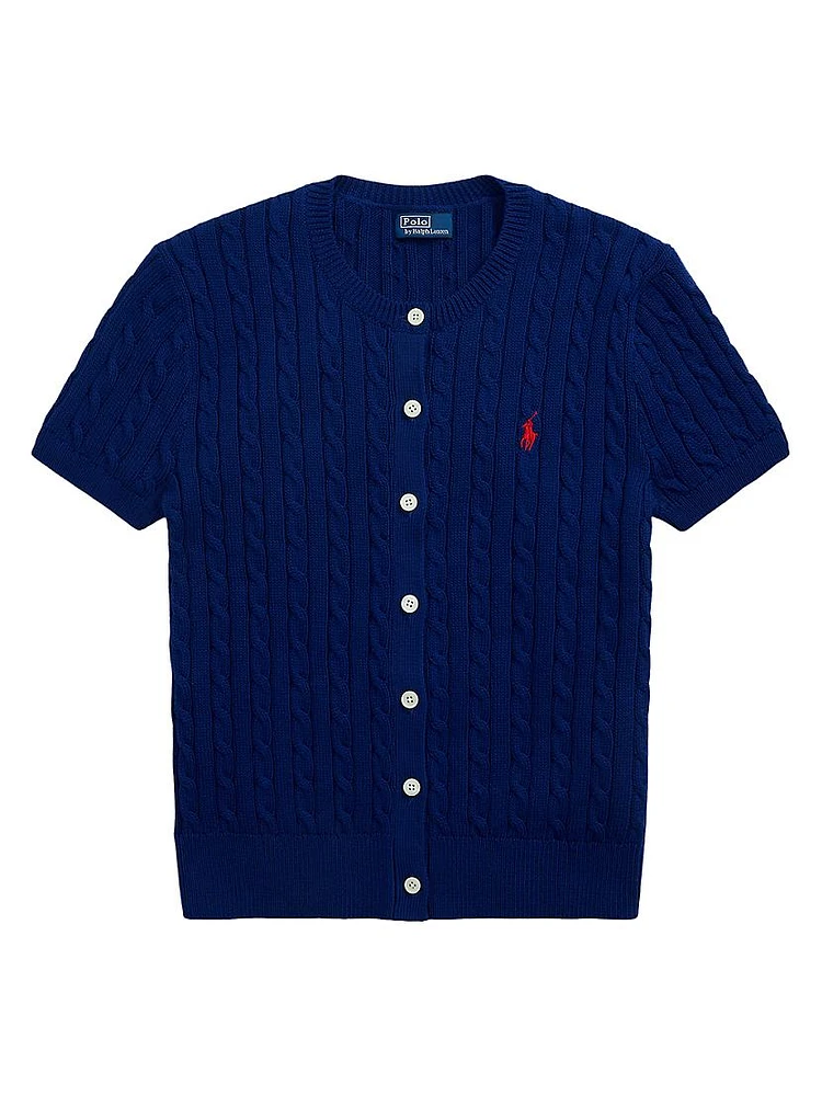 Cotton Short-Sleeve Cardigan