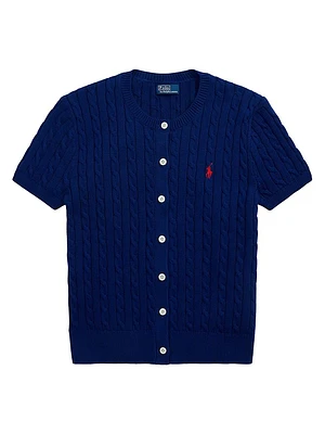 Cotton Short-Sleeve Cardigan