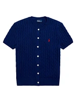 Cotton Short-Sleeve Cardigan