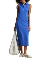 Stretch Cotton Polo Midi-Dress