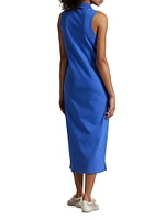 Stretch Cotton Polo Midi-Dress