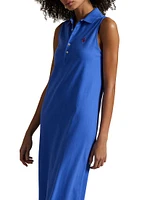 Stretch Cotton Polo Midi-Dress