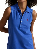 Stretch Cotton Polo Midi-Dress