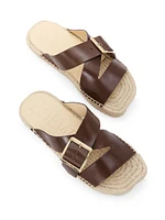 LOEWE x Paula's Ibiza Petal Woven Leather Espadrilles
