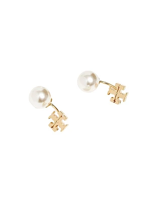 18K-Gold-Plated & Imitation Pearl Ear Jackets