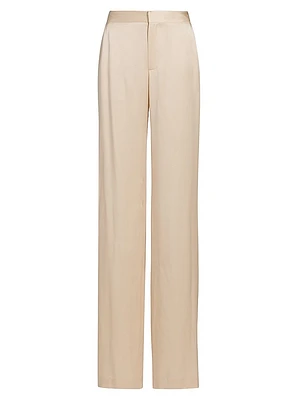 Satin High-Rise Trousers