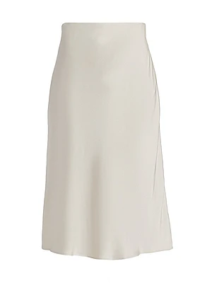Charmeuse Bias-Cut Midi-Skirt