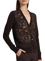 Lace & Cashmere V-Neck Cardigan