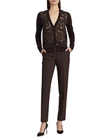 Lace & Cashmere V-Neck Cardigan